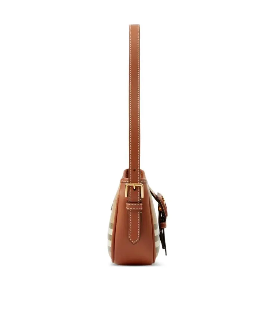 Burberry Check Printed Buckle-Detailed Shoulder Bag