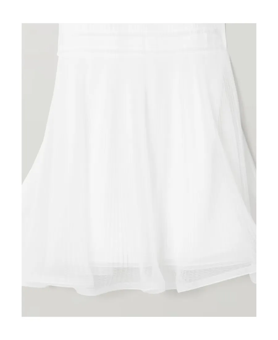 Logo Pleated And Spliced Silk Dress