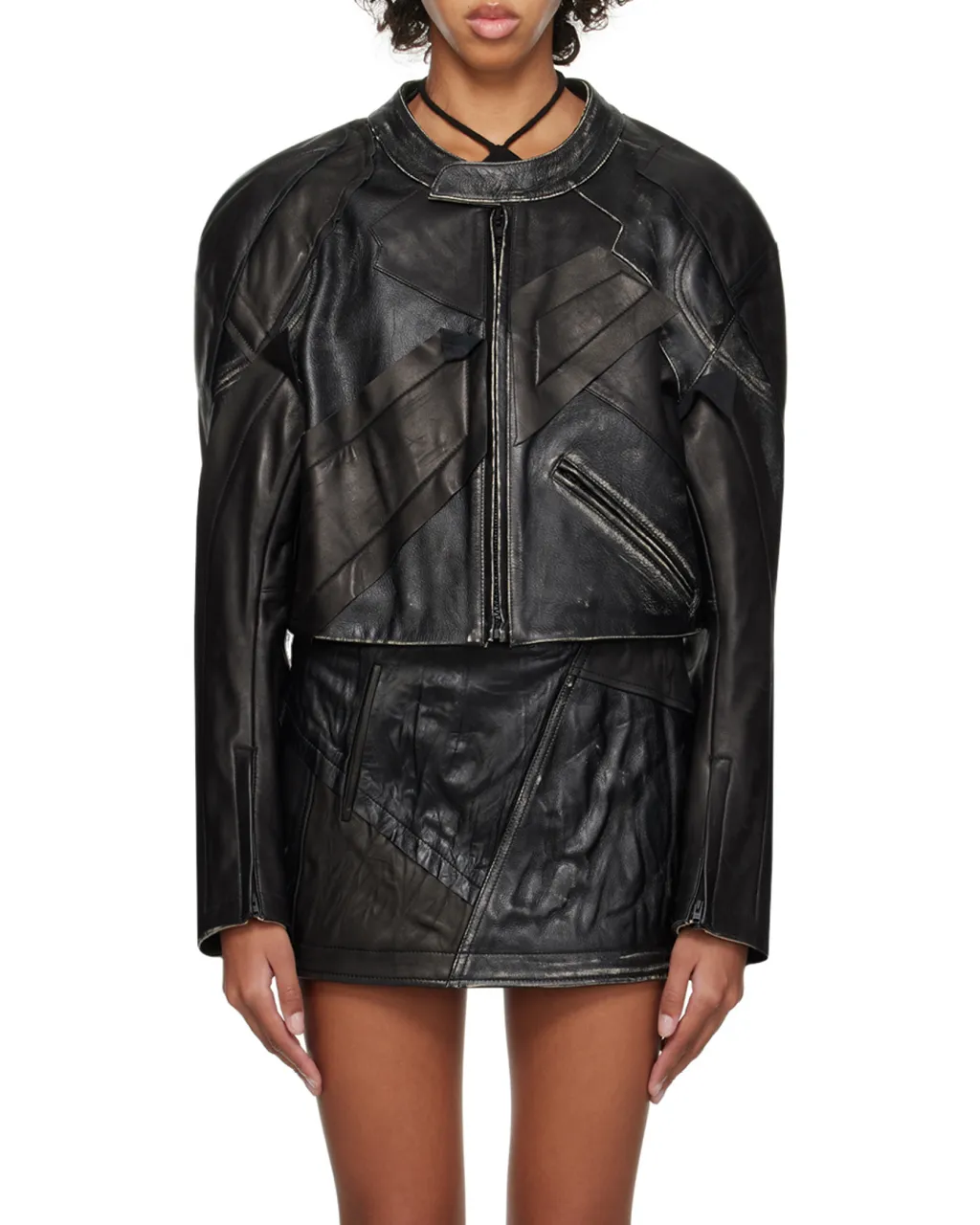 Patchwork Leather Jacket