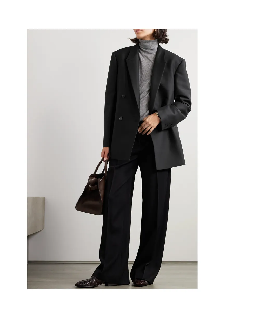 Wilsonia Double-Breasted Wool Suit Jacket