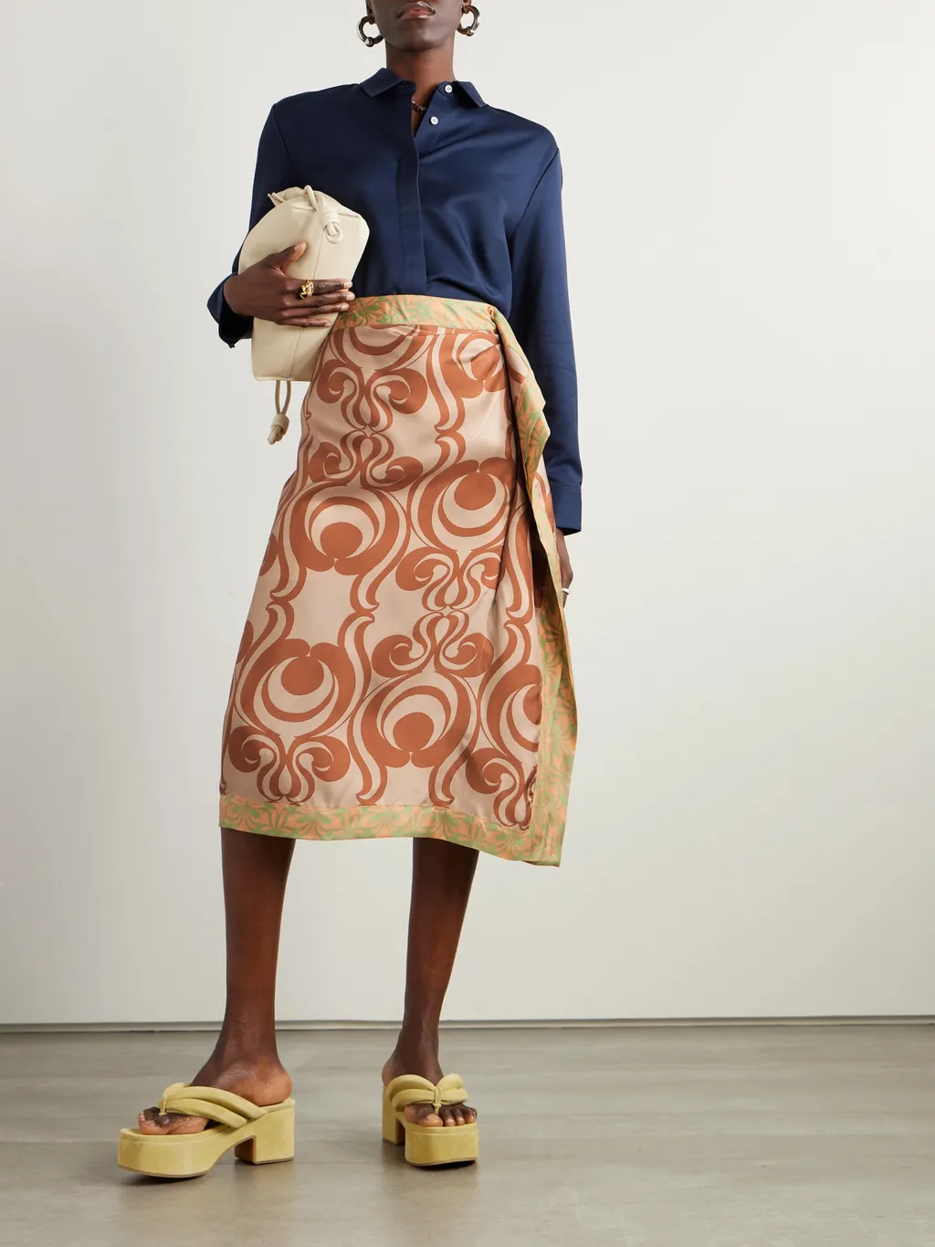 Printed Mid-Length Skirt