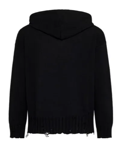 Marni Drawstring Distressed Knitted Hoodie