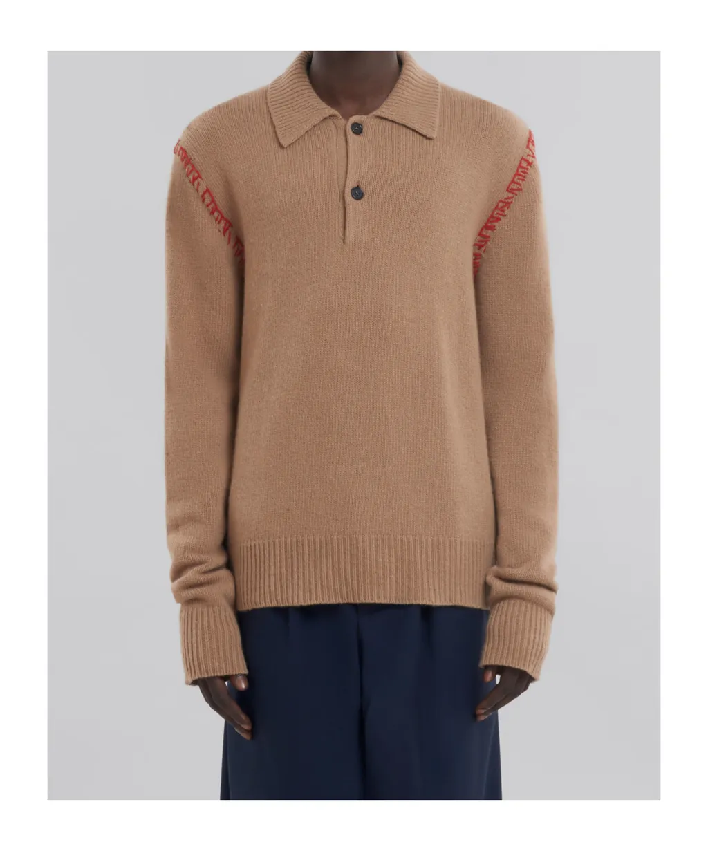 Marni Long Sleeved Knitted Polo Jumper