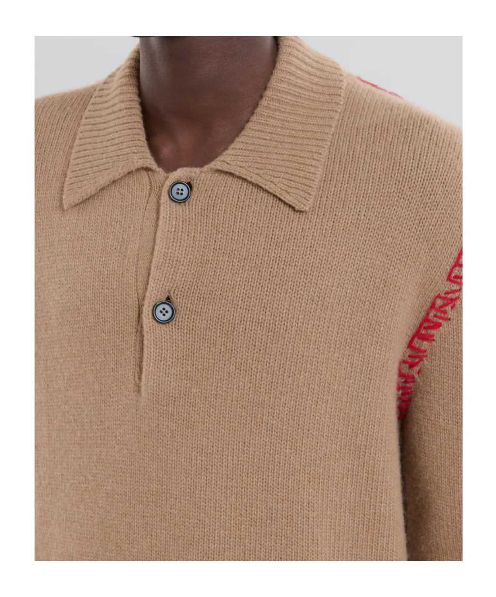 Marni Long Sleeved Knitted Polo Jumper