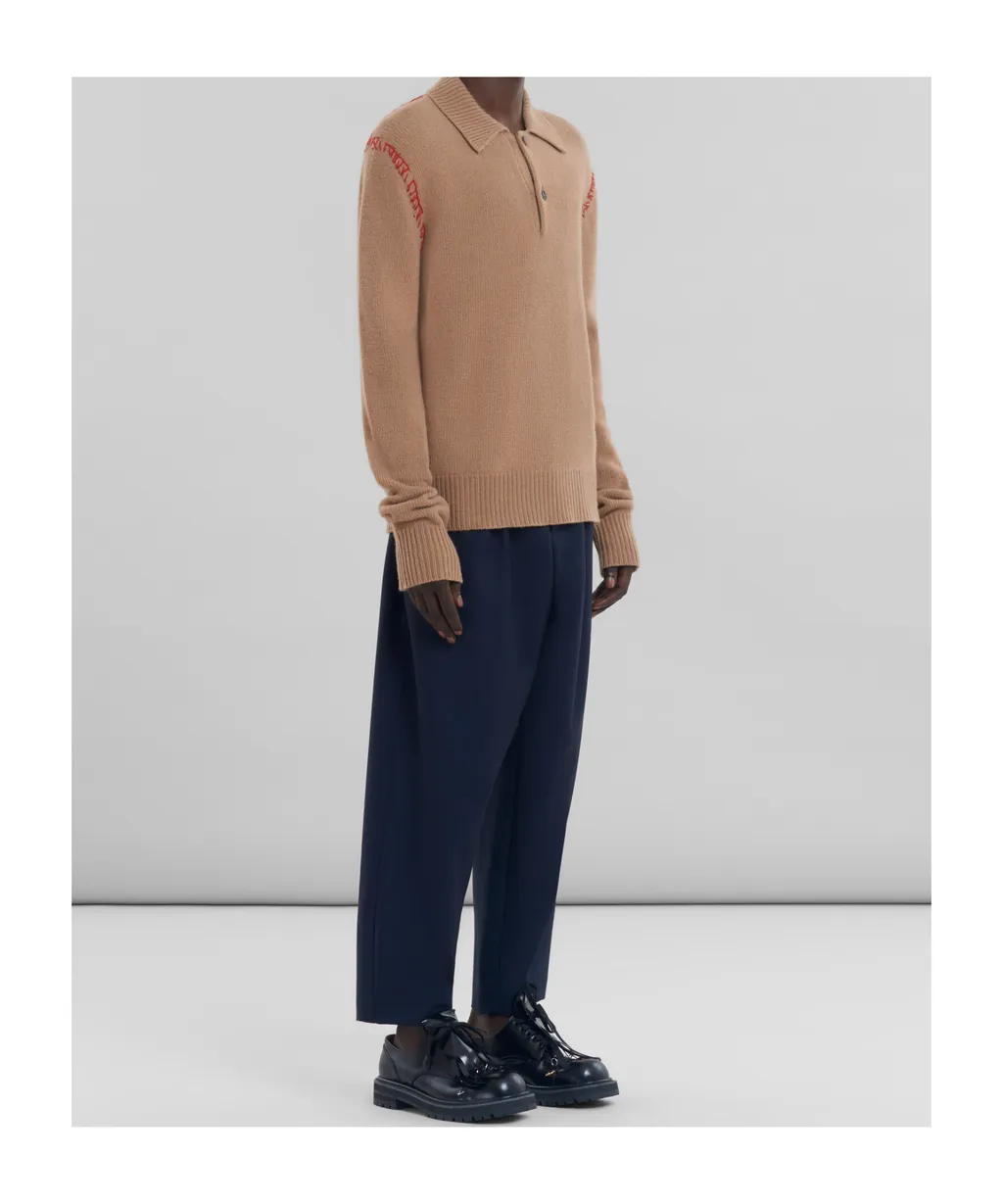 Marni Long Sleeved Knitted Polo Jumper