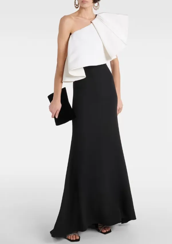Single-Shoulder Ruffled Silk Top