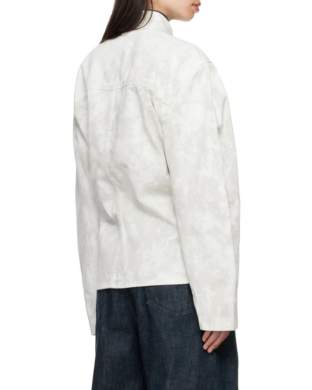 Curved Sleeve Denim Jacket