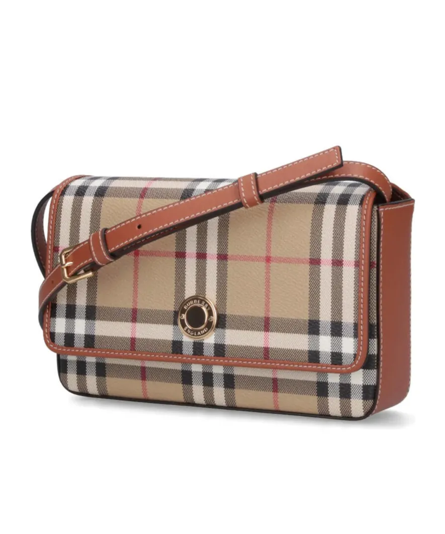 Burberry Checked Foldover-Top Shoulder Bag