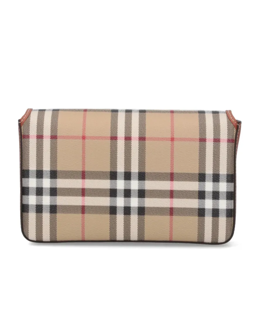 Burberry Checked Foldover-Top Shoulder Bag