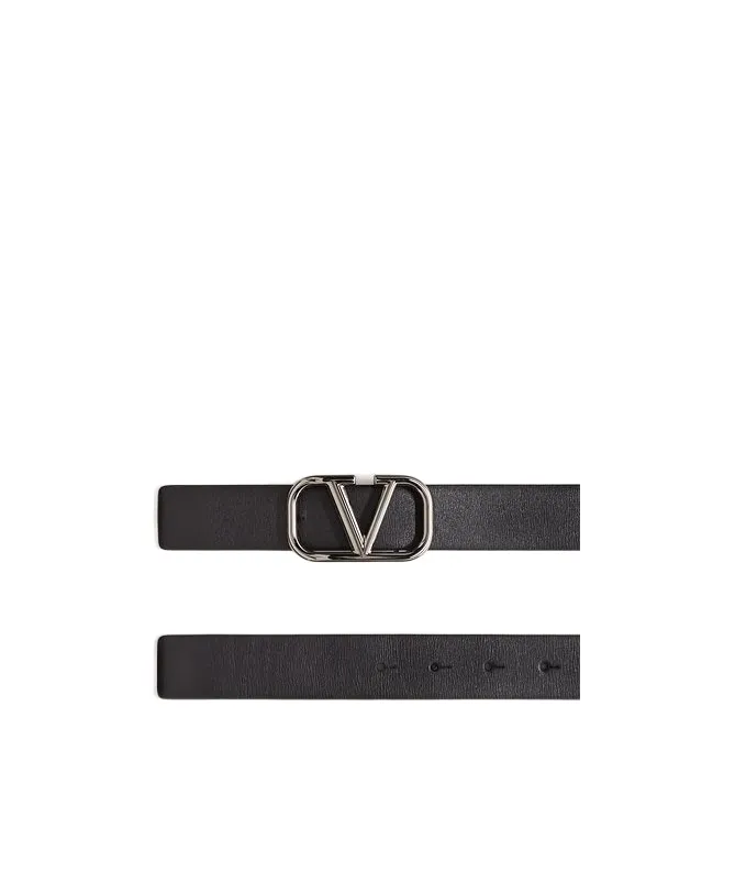 Valentino Vlogo Plaque Buckled Belt