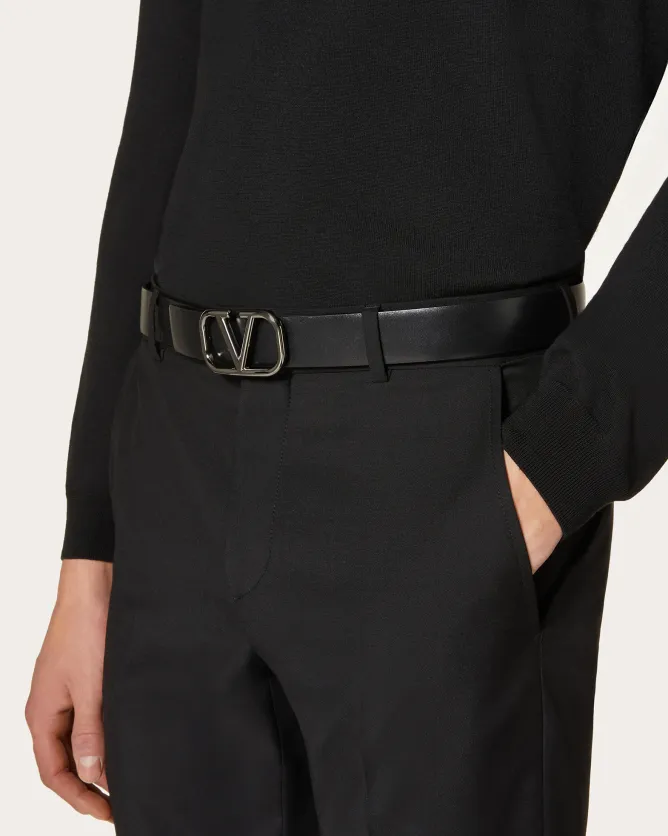 Valentino Vlogo Plaque Buckled Belt