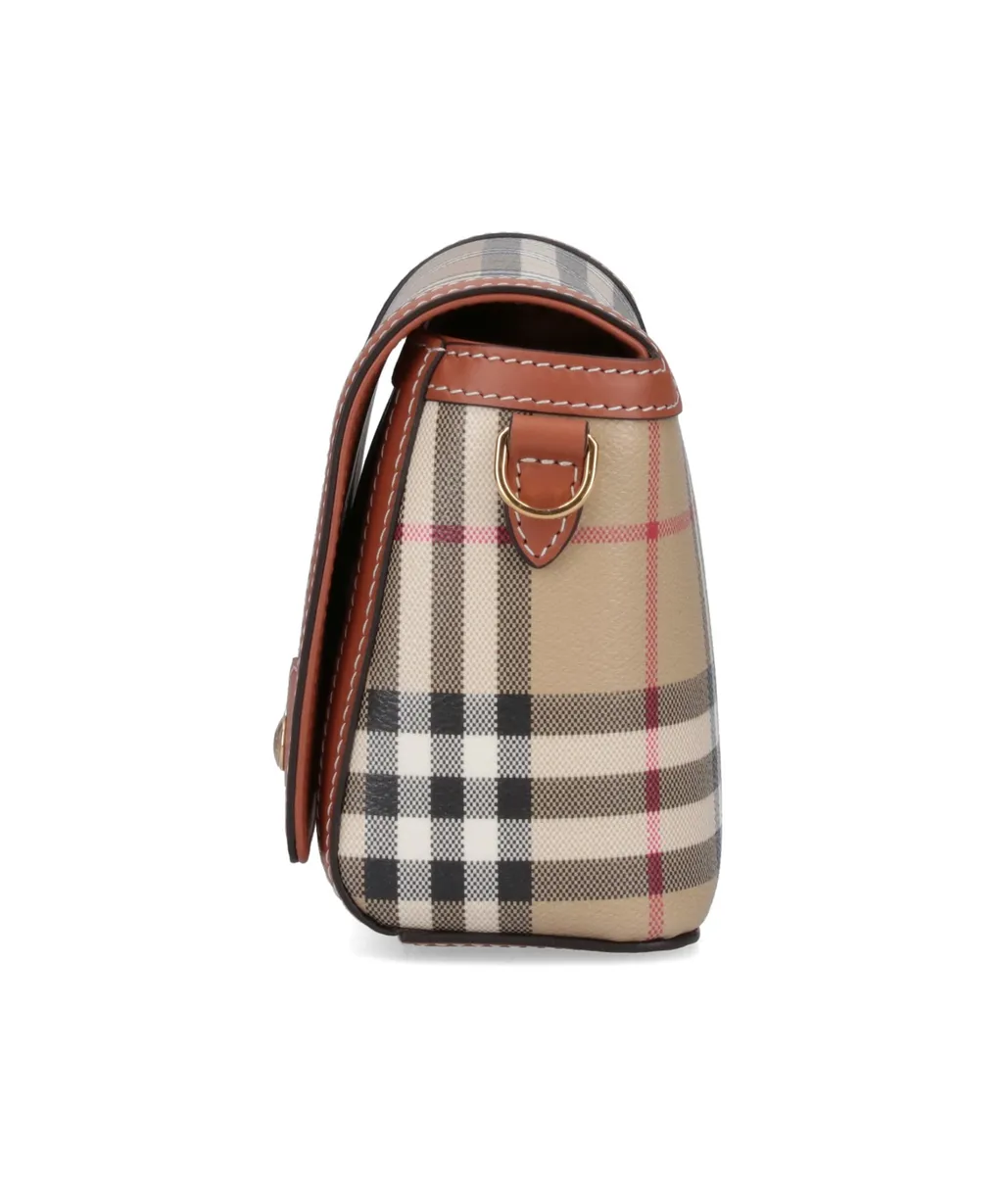 Burberry Checked Foldover-Top Shoulder Bag