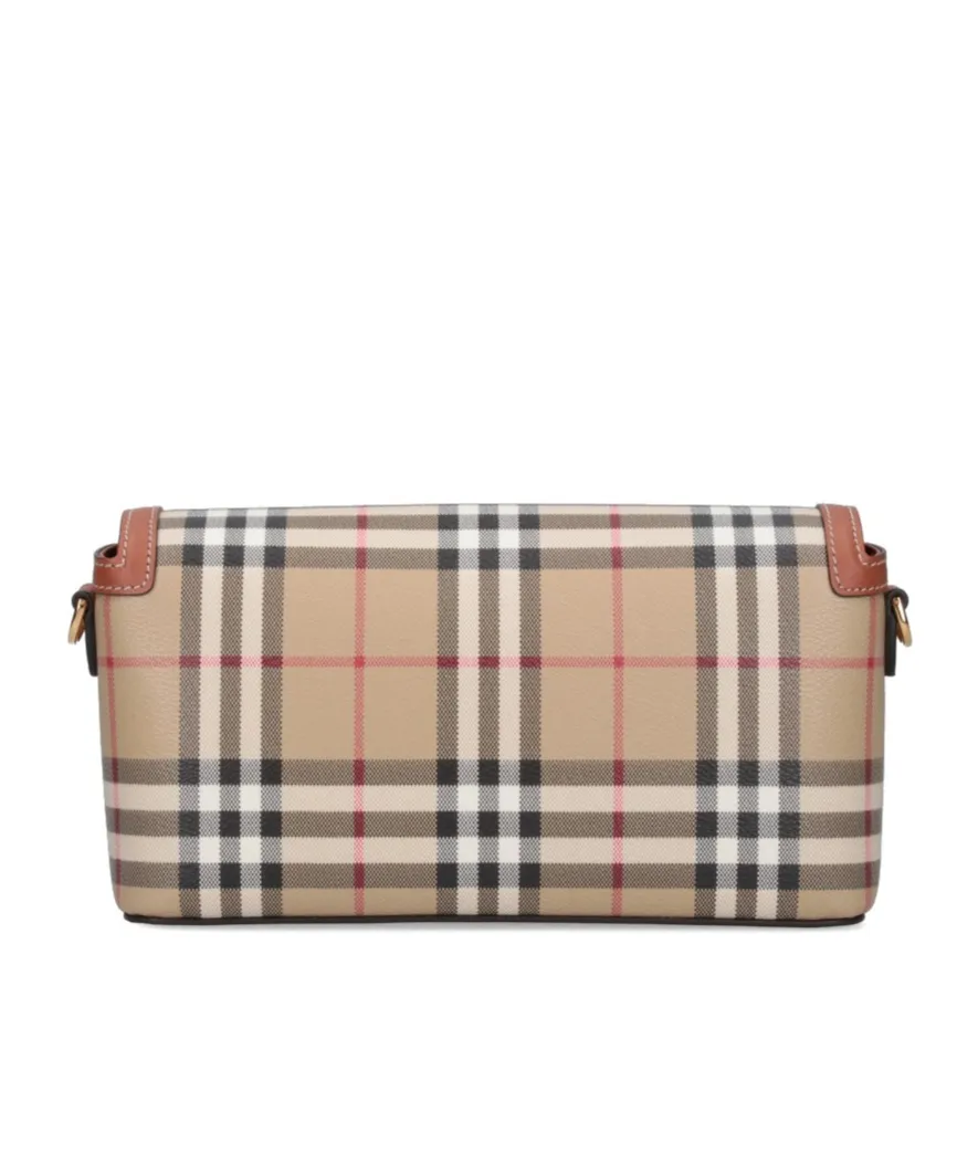 Burberry Checked Foldover-Top Shoulder Bag