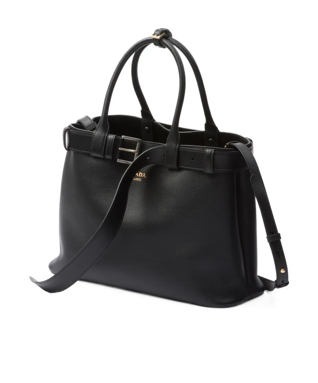 Prada Open-Top Large Belted Handbag