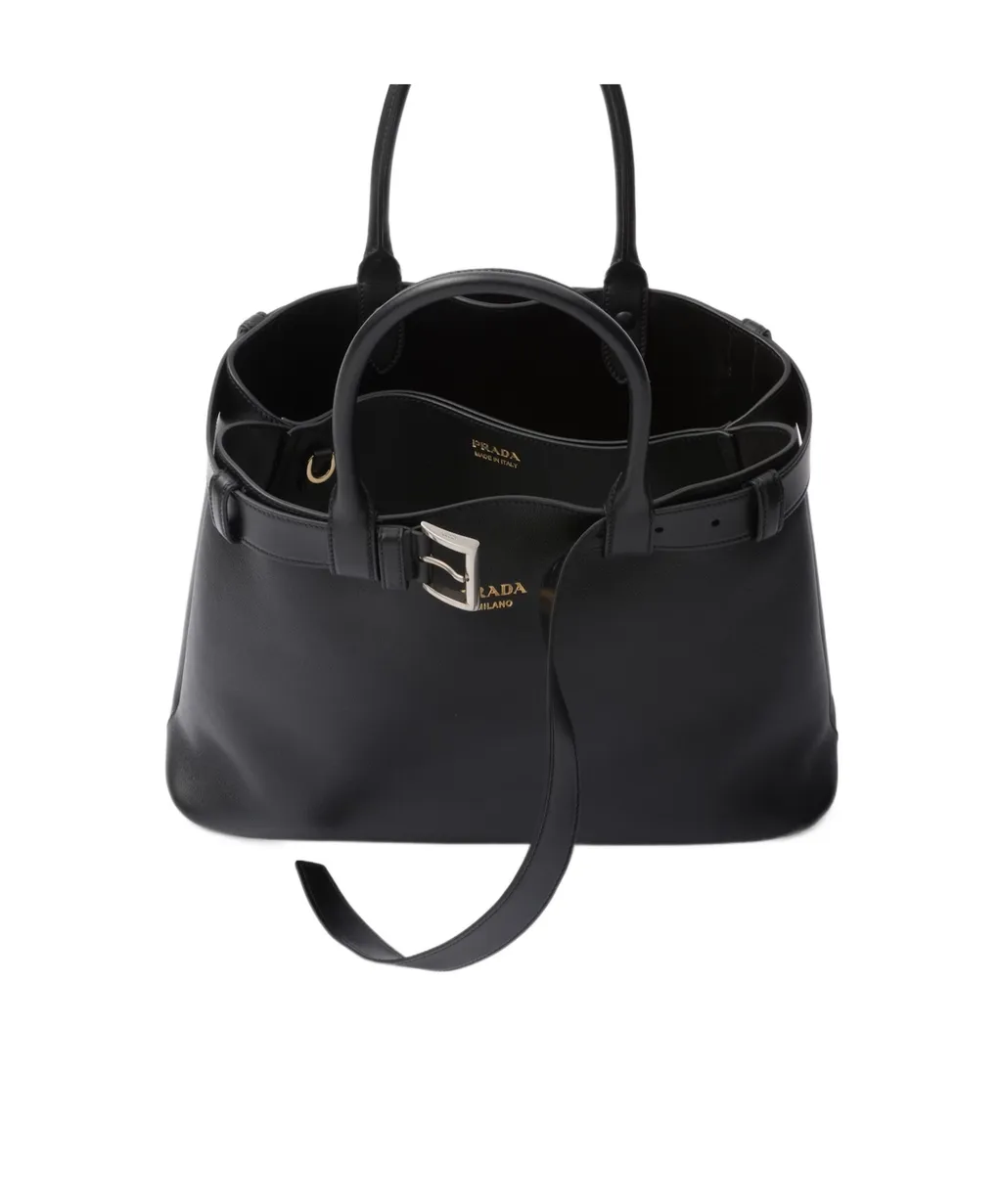 Prada Open-Top Large Belted Handbag