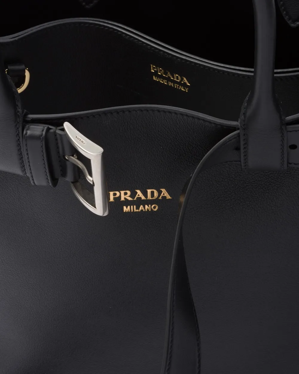 Prada Open-Top Large Belted Handbag