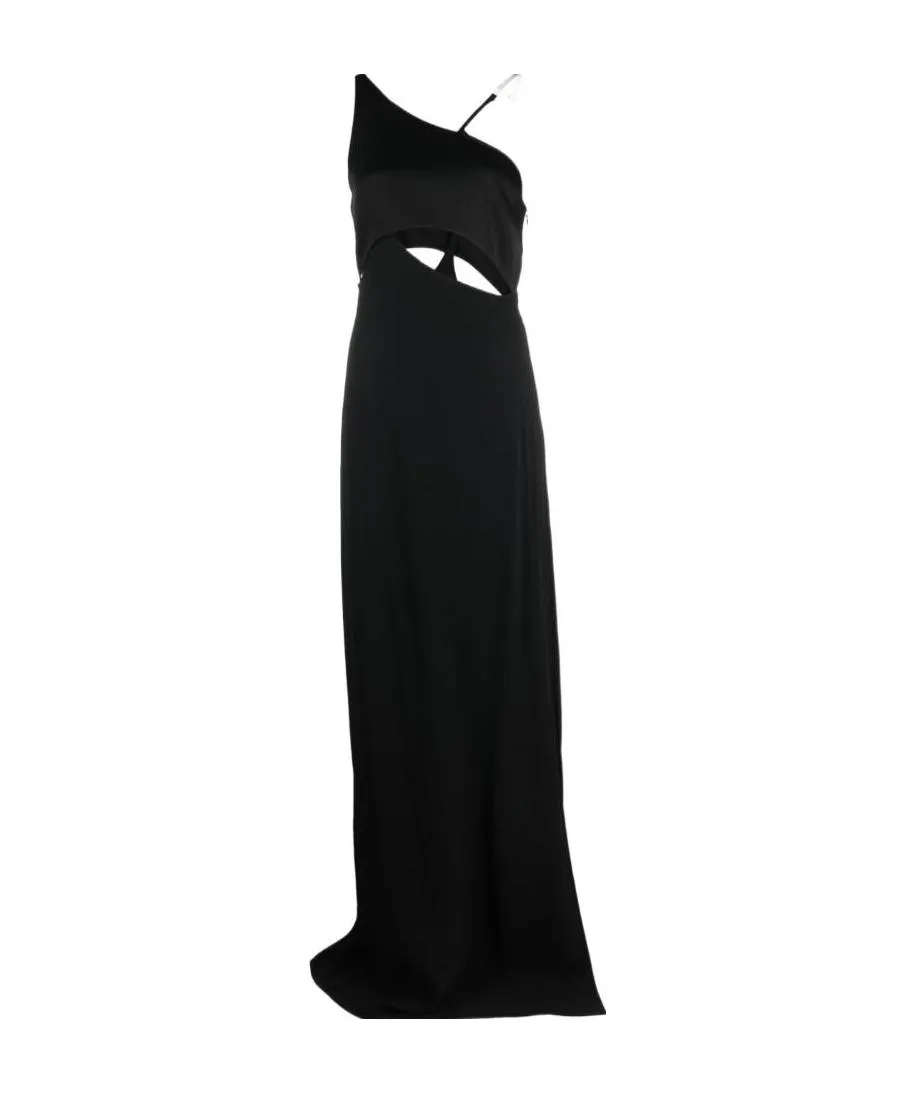 Black One-Shoulder Ceremonial Dress