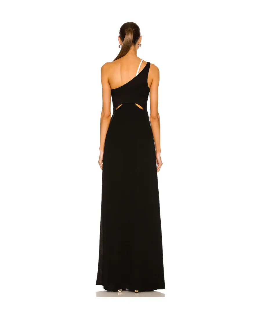 Black One-Shoulder Ceremonial Dress