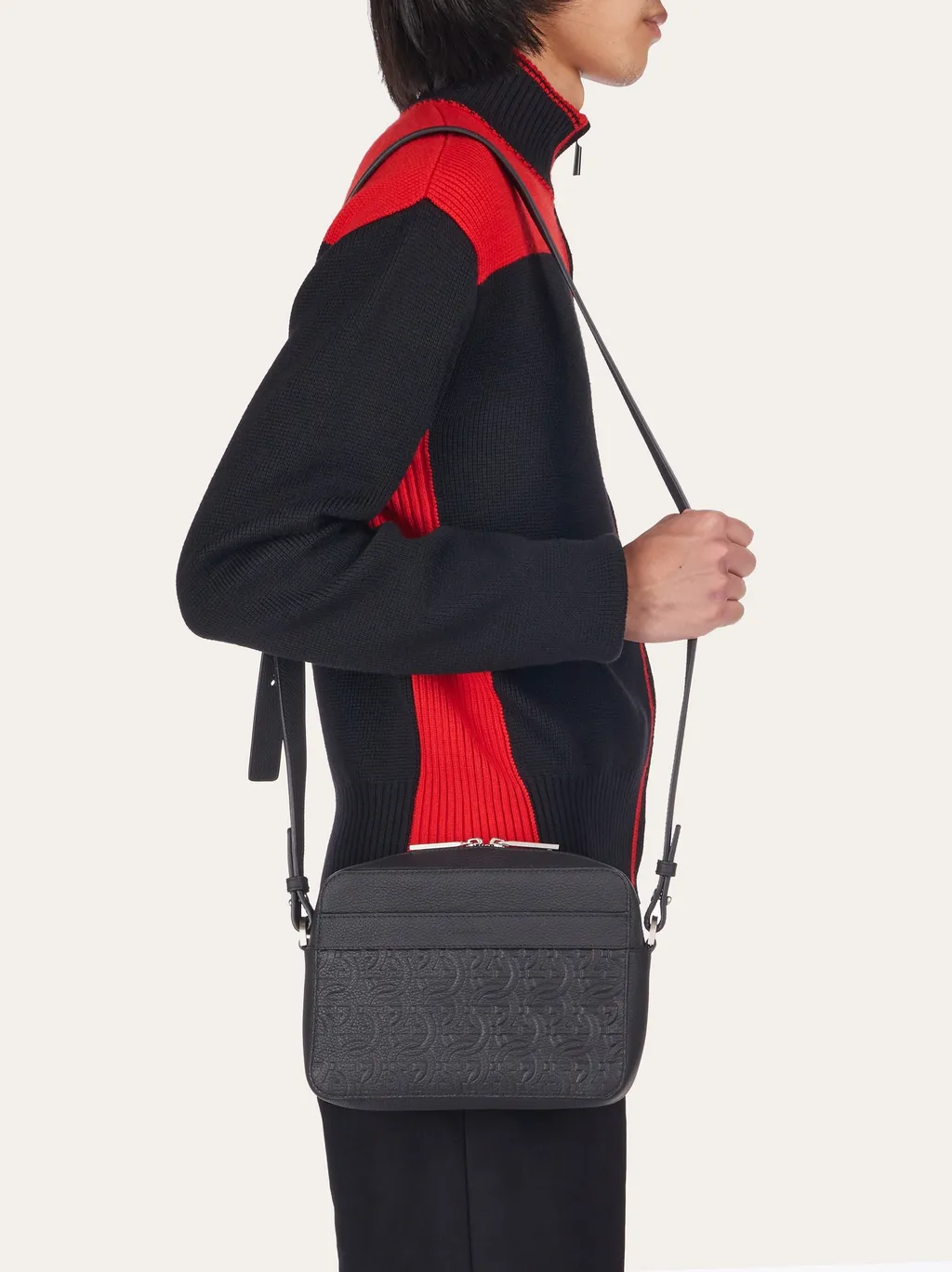 Logo Zipper Shoulder Bag