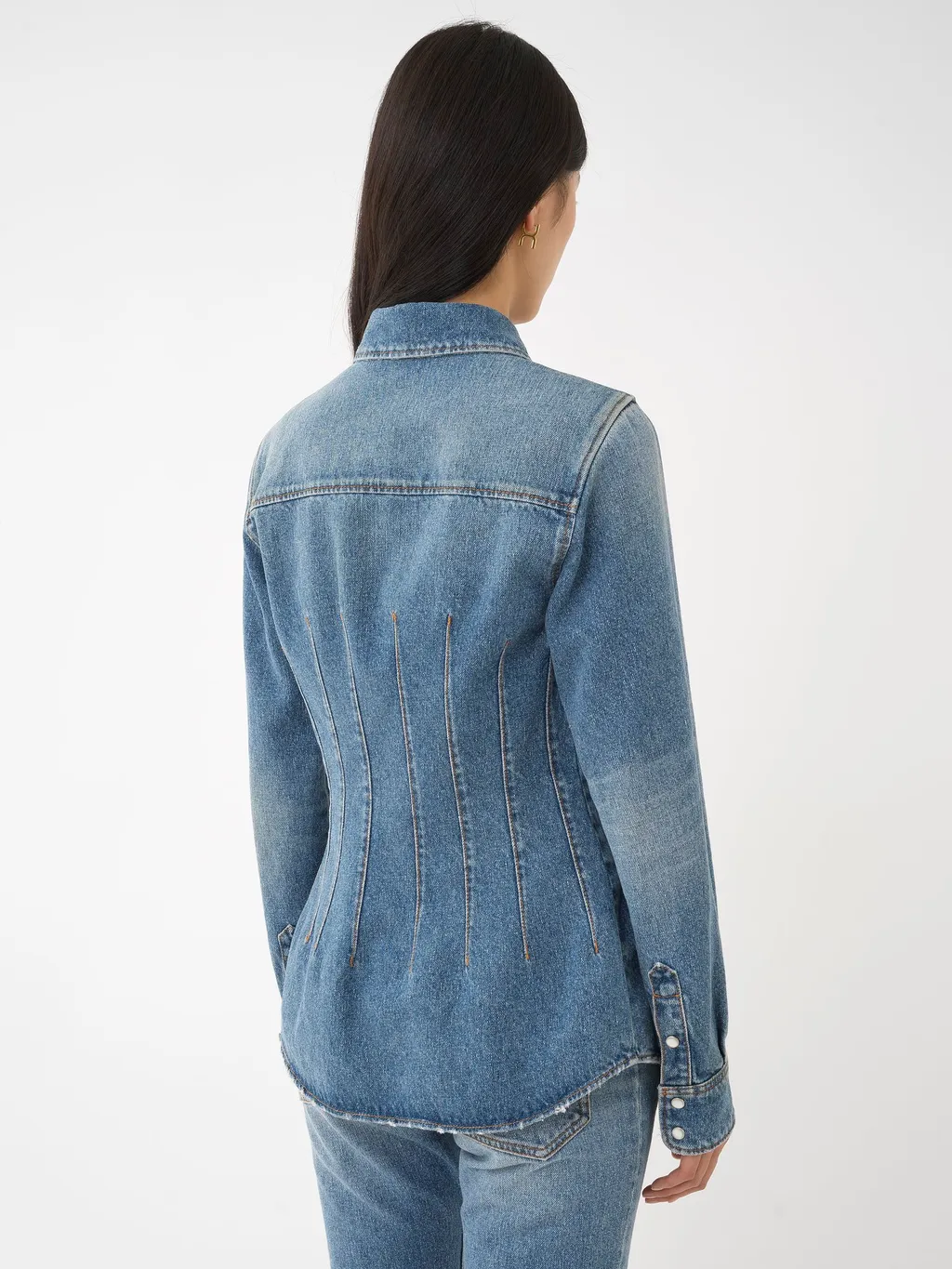 Chlo Corset Detailed Western Shirt