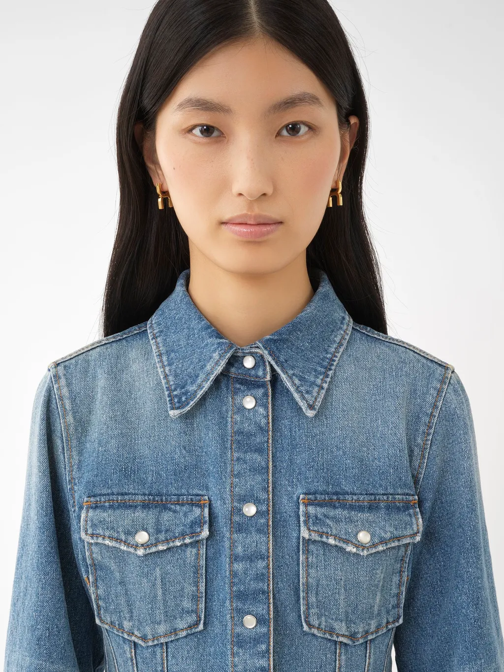Chlo Corset Detailed Western Shirt