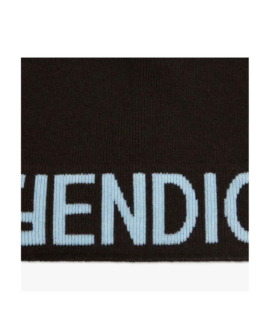 Fendi Logo Intarsia Knitted Beanie