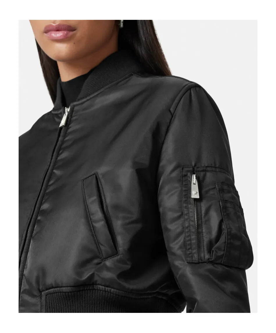Versace Padded Cropped Zipped Bomber Jacket