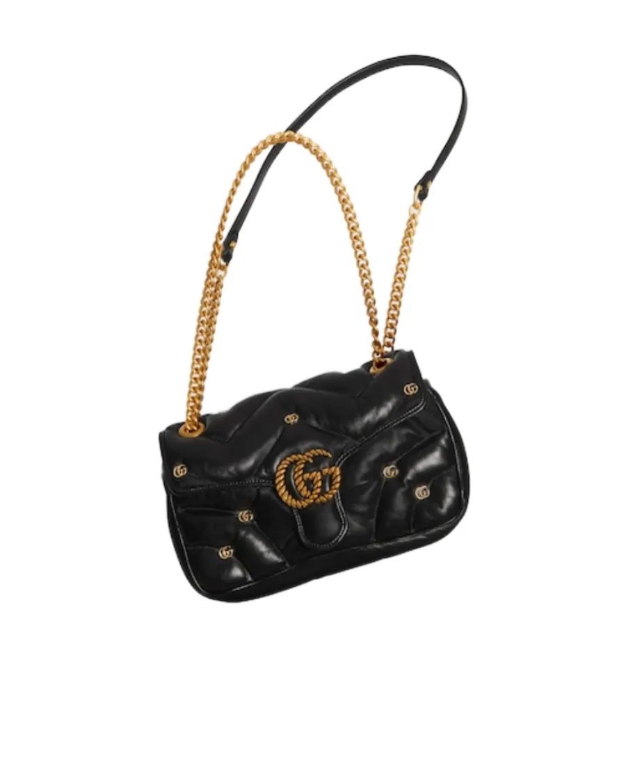 Gucci Gg Marmont Logo Plaque Small Shoulder Bag