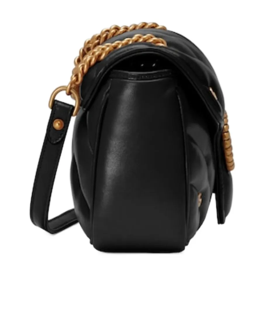 Gucci Gg Marmont Logo Plaque Small Shoulder Bag