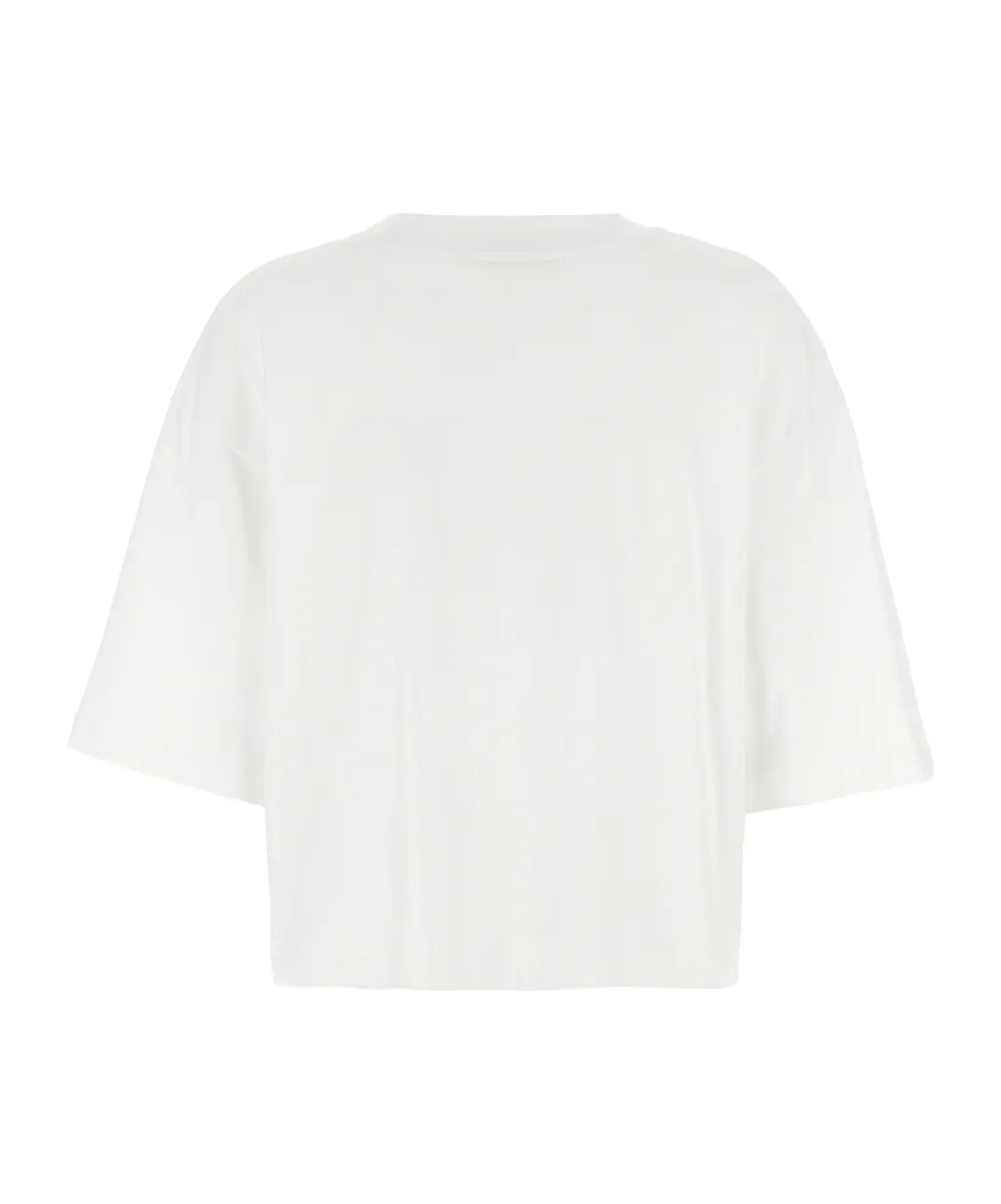 Marni Logo Printed Crewneck Cropped T-Shirt