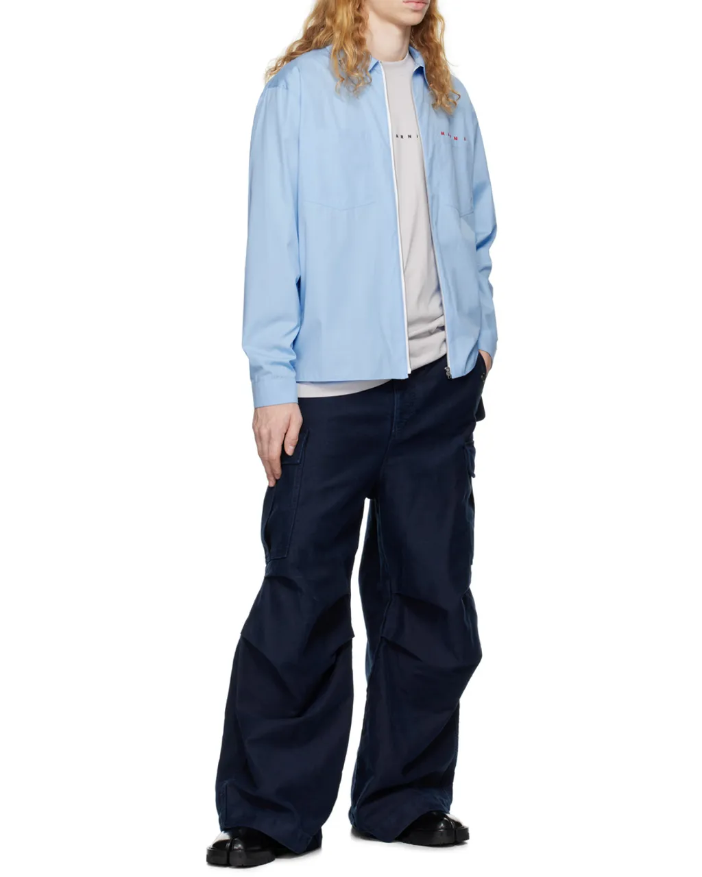 Marni Logo-Printed Long-Sleeved Zipped Shirt