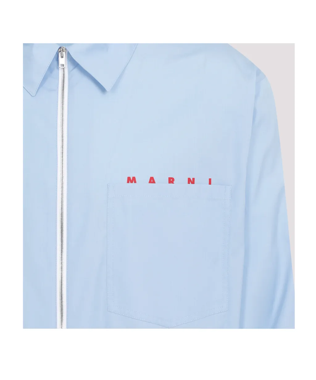 Marni Logo-Printed Long-Sleeved Zipped Shirt
