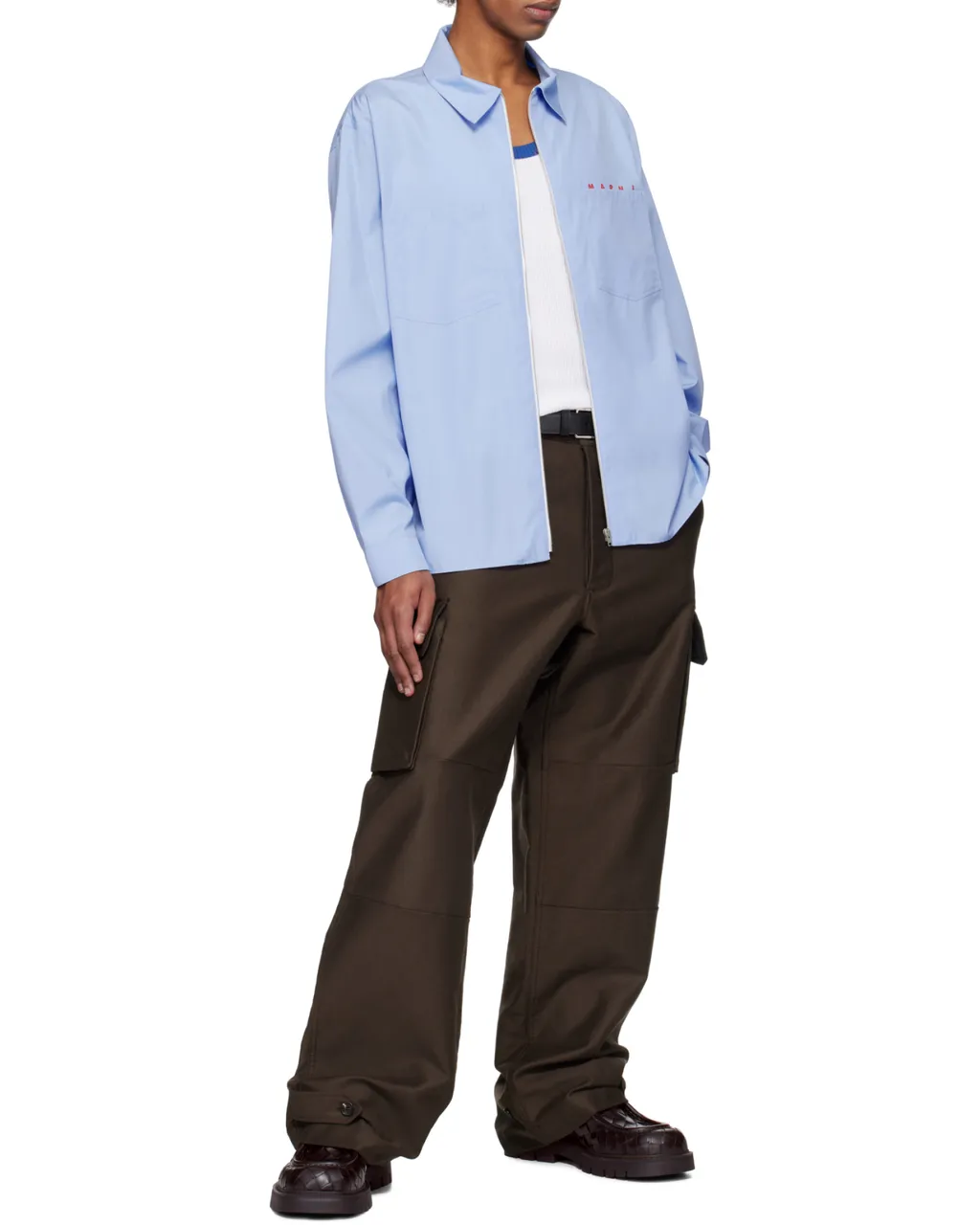 Marni Logo-Printed Long-Sleeved Zipped Shirt