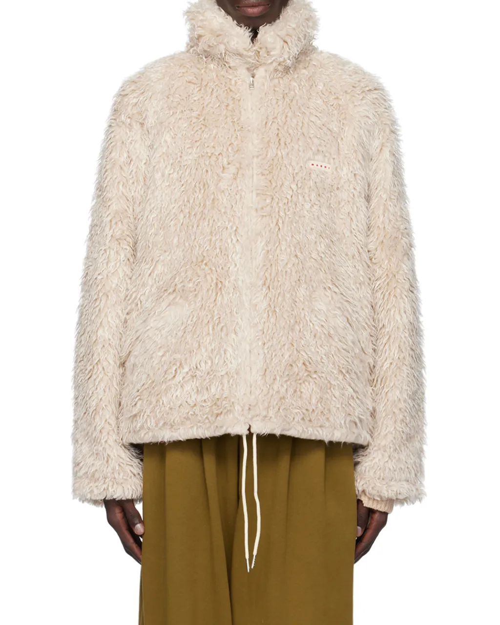 Marni Logo Patch Zipped Coat