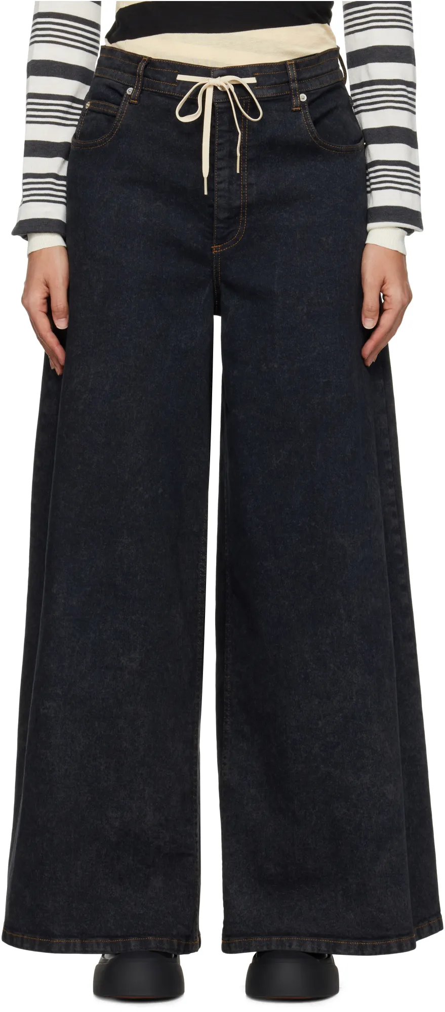 Marni Drawstring Wide-Leg Jeans