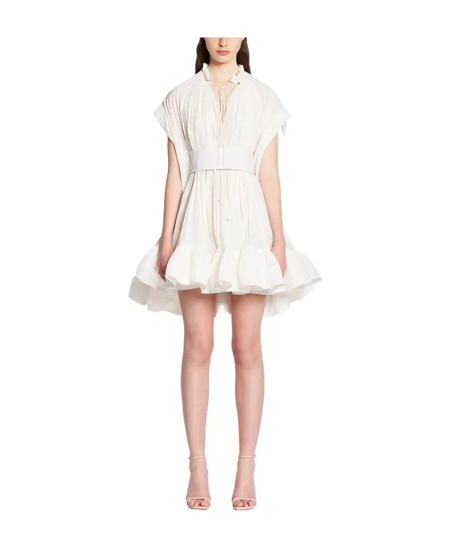 A Short Dress With Lotus Leaf Edges