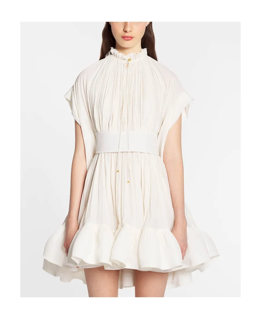 A Short Dress With Lotus Leaf Edges