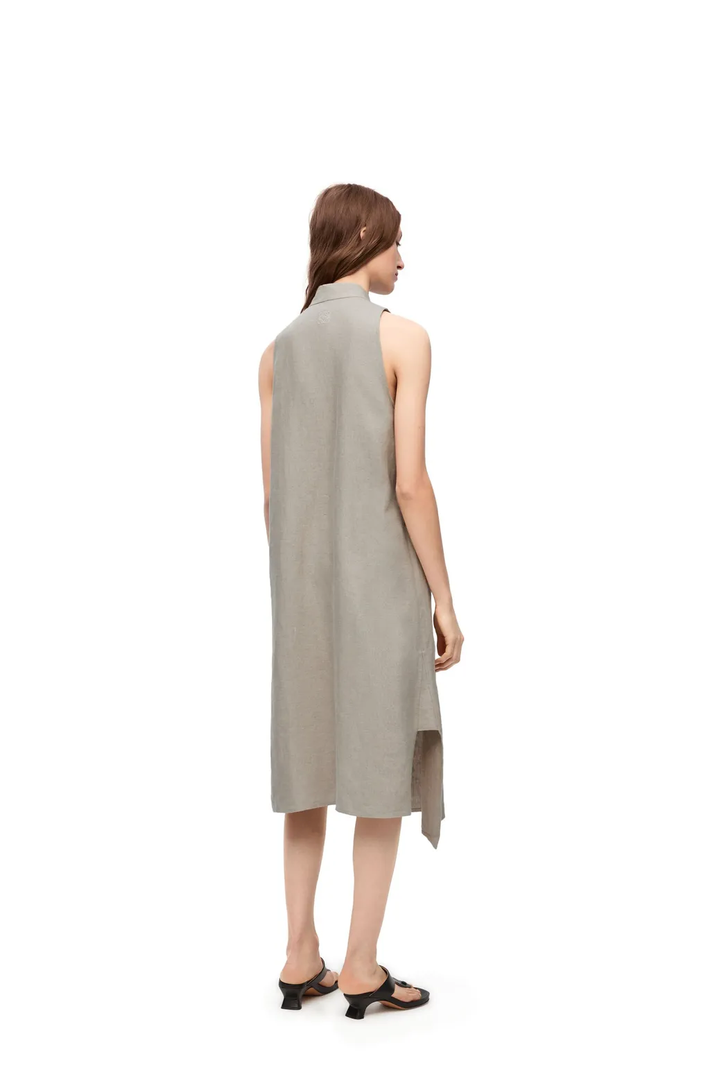 Asymmetric Shirt Dress In Linen