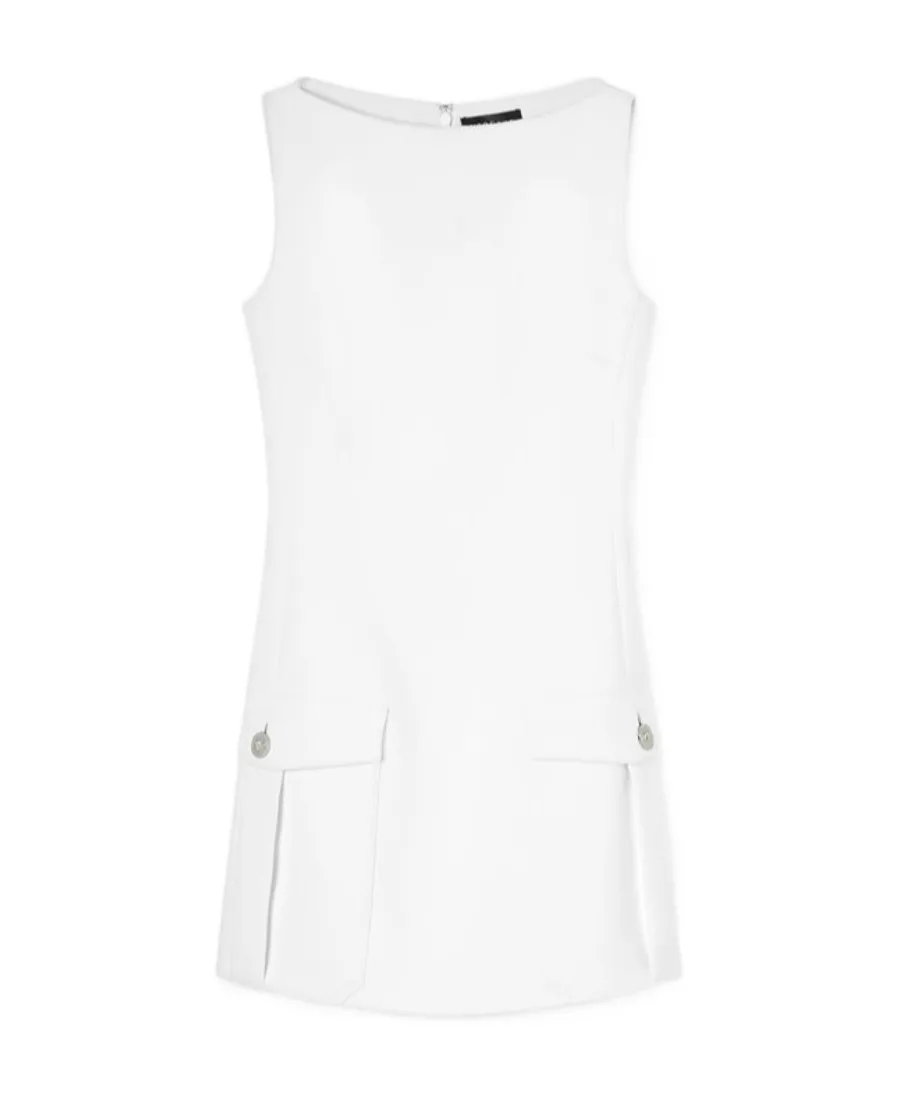 Medusa Head-Button Crepe Minidress