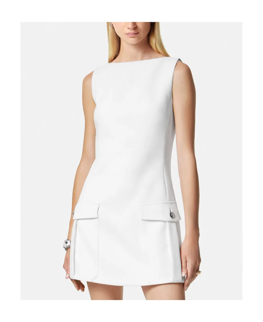 Medusa Head-Button Crepe Minidress