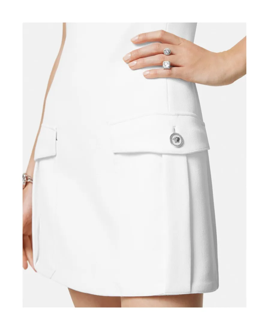 Medusa Head-Button Crepe Minidress