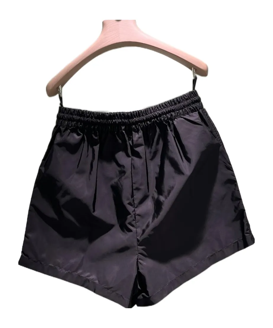 Prada High-Waist Logo-Plaque Track Shorts