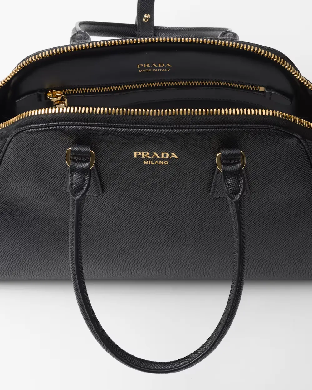Prada Saffiano Zipped Medium Tote Bag