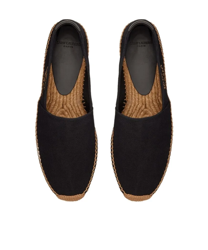 Saint Laurent Logo Embroidered Slip-On Espadrilles