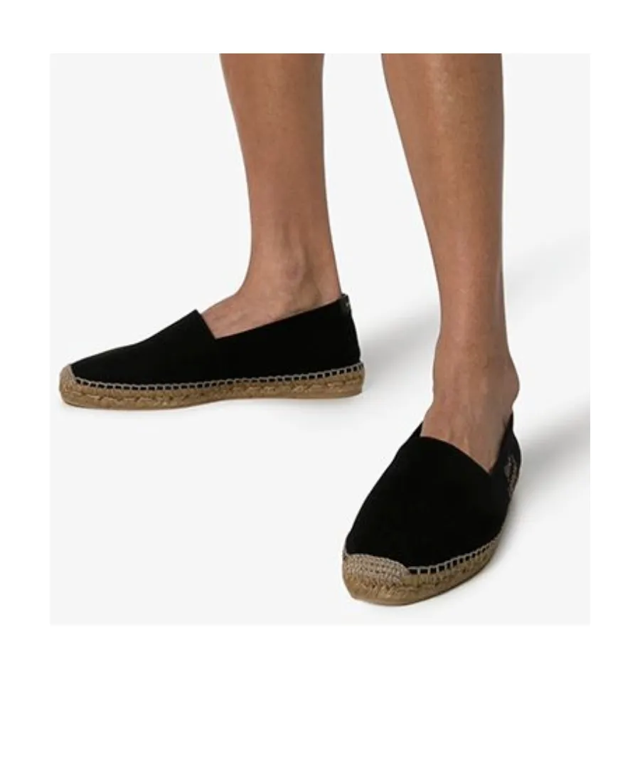Saint Laurent Logo Embroidered Slip-On Espadrilles