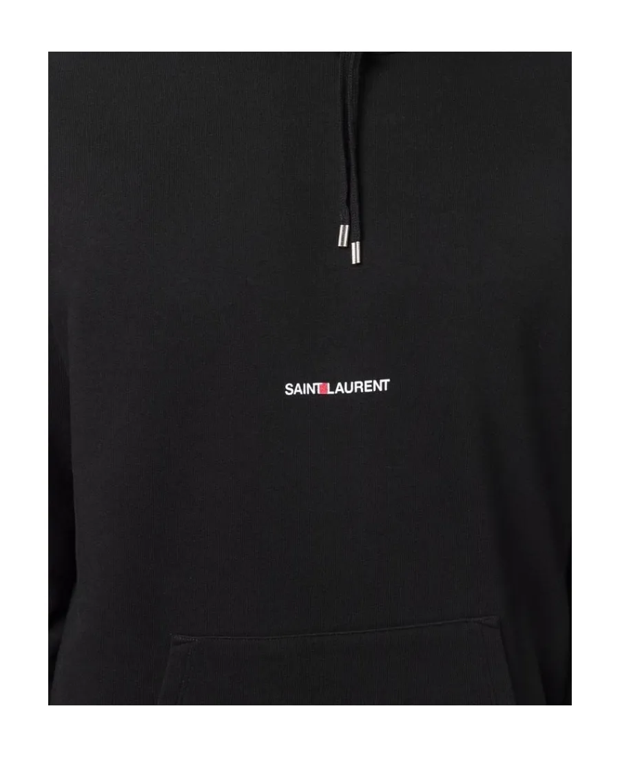 Saint Laurent Logo Printed Drawstring Hoodie