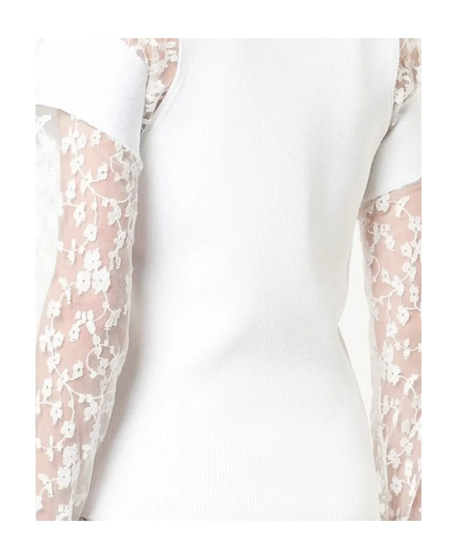 Lace Spliced Pullover