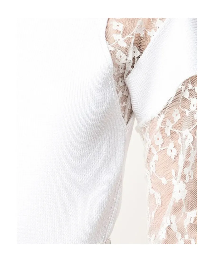 Lace Spliced Pullover