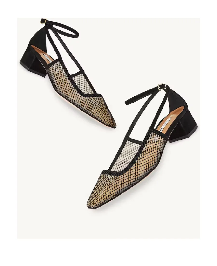 Aquazzura Square Toe Mesh Pumps