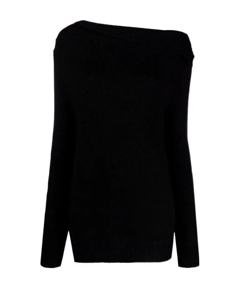 Asymmetrical Cowl-Neck Jumper